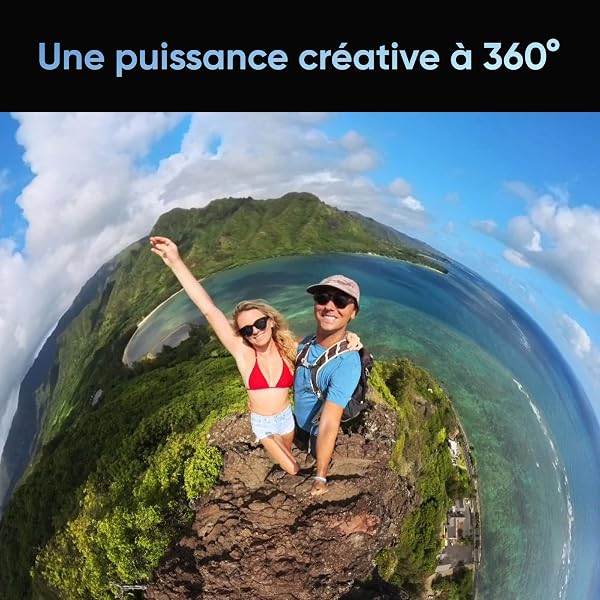 Insta360 X3 Caméra d'action étanche à 360° avec capteurs 48 MP 1/2", vidéo HDR Active 5,7 K 360 °, Photos 72 MP à 360 °, Objectif Unique 4K, stabilisation, écran Tactile 2,29" - 2