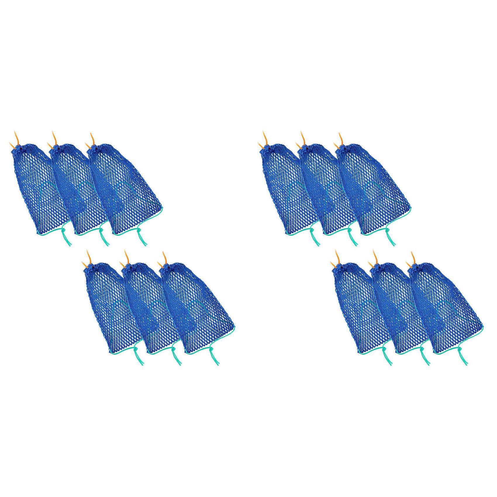 6 Sacs à Appâts Pour Piège à Crabe - Filet Polyéthylène Bleu - 32x20 Cm - 6