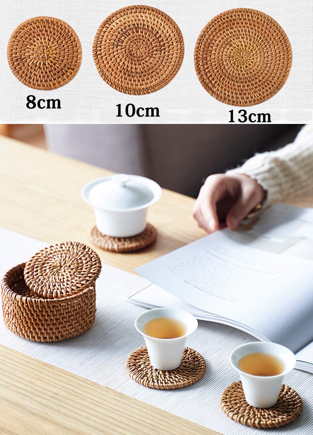 Amazon｜Homehalo コースター アタ コースター 丸型 6枚セット 茶托