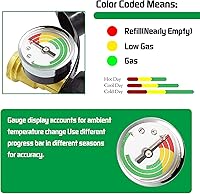 Vista 5 de Medidor de tanque de propano de alta presión con adaptador regulador POL para tanque de propano de 5 a 100 libras, universal para cilindros