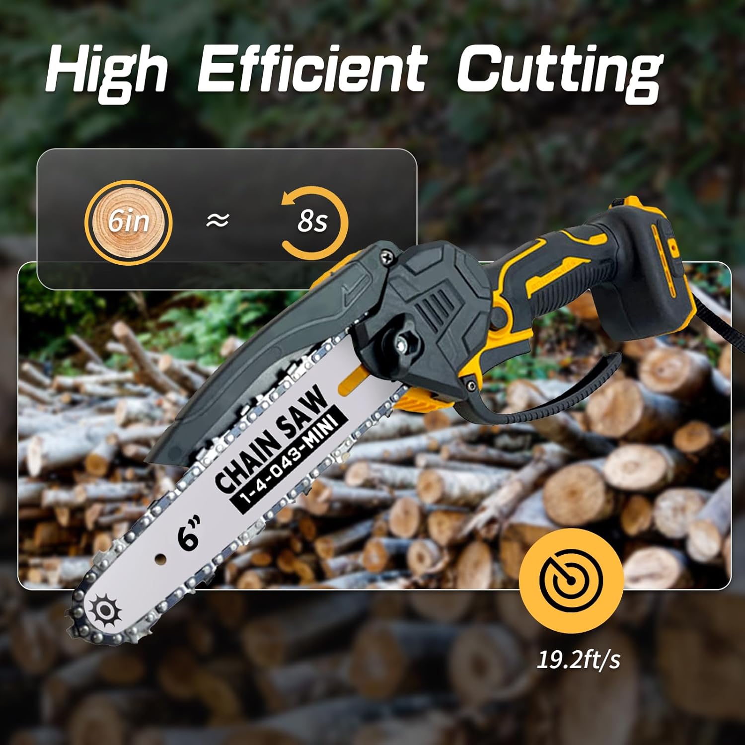 Mini Chainsaw Cordless Compatible for Dewalt Battery 20V MAX, 8 Inch & 6 Inch Cordless Chain Saw, Handheld Electric Power Chain Saw for Wood Cutting, Gifts for Men Dad Husband(Battery Not Include) - Image 2