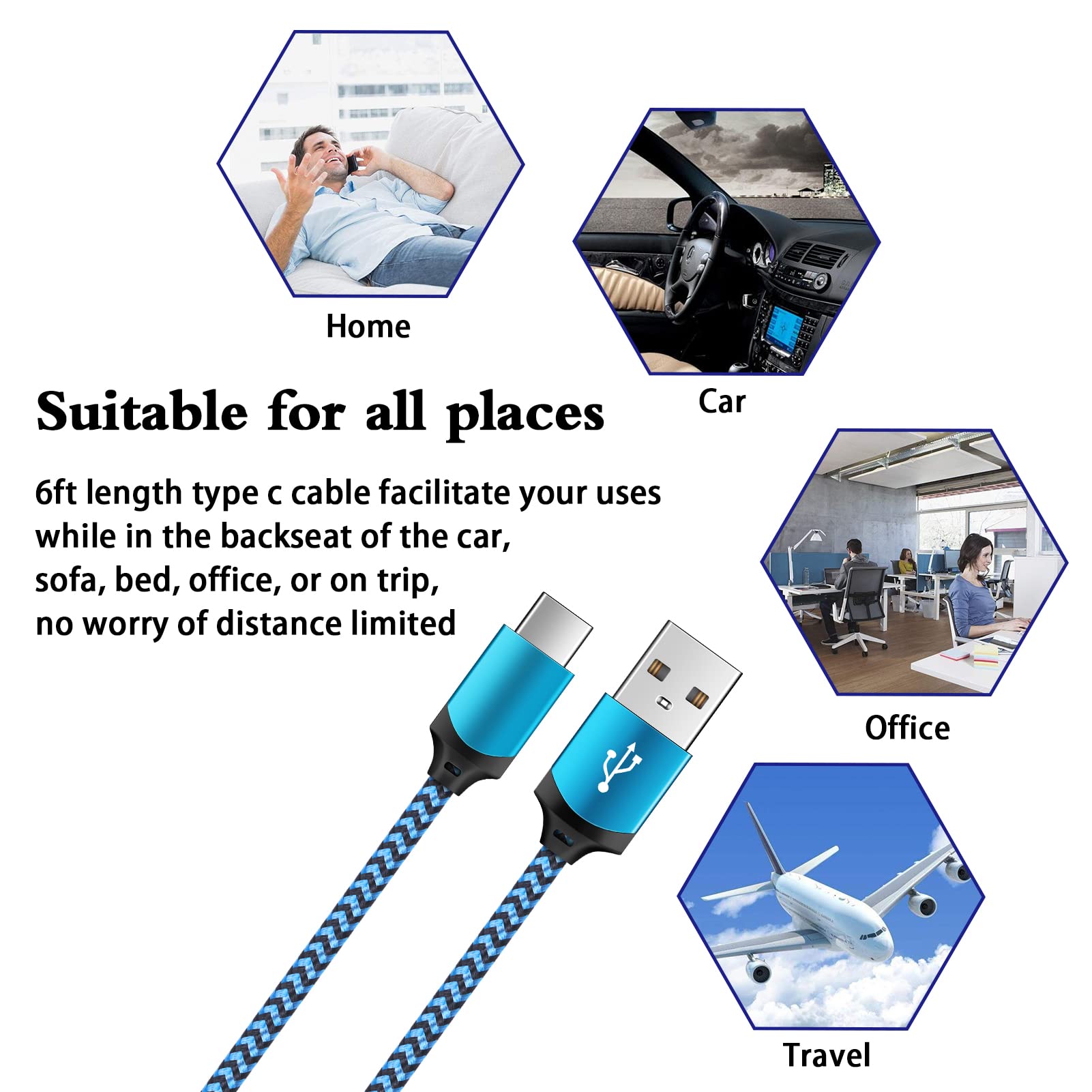 Amazon.com: OrSunday 2Pack 6Ft USB Type C Cable Fast