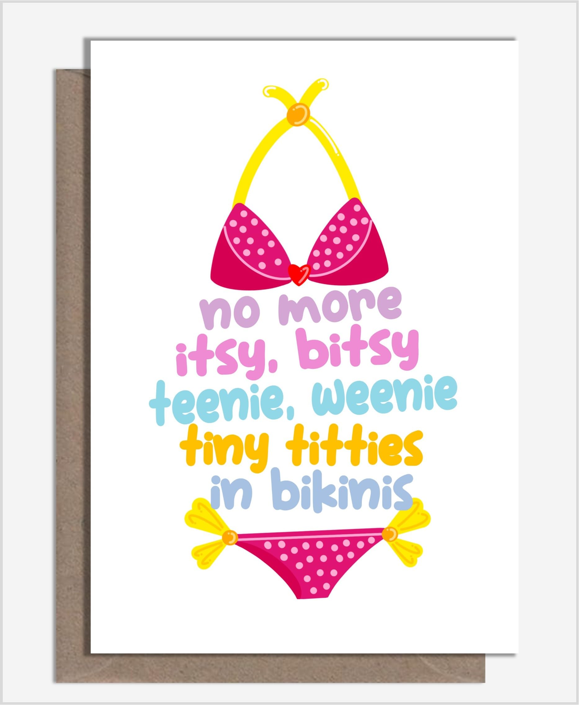 Rude & Funny Homemade Boob Job Card For Breast Enhancement, Tit Job, Surgery And Enlargement By What the Duck Cards - TEENIE (Card & Heart Confetti)