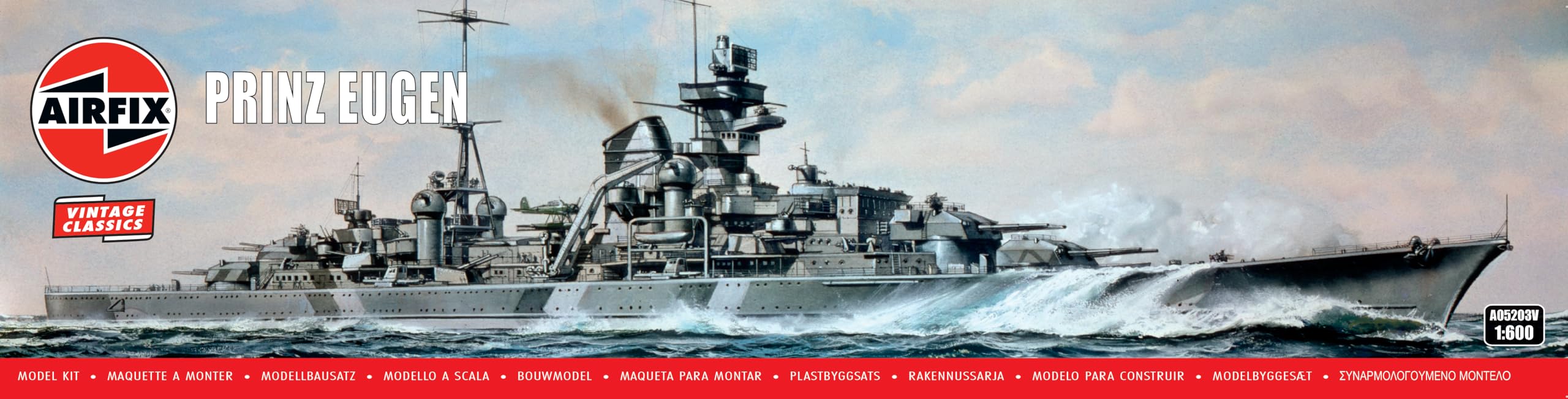 Airfix Prinz Eugen 1:600 Scale Vintage Warship Model Kit Battle of Bismarck