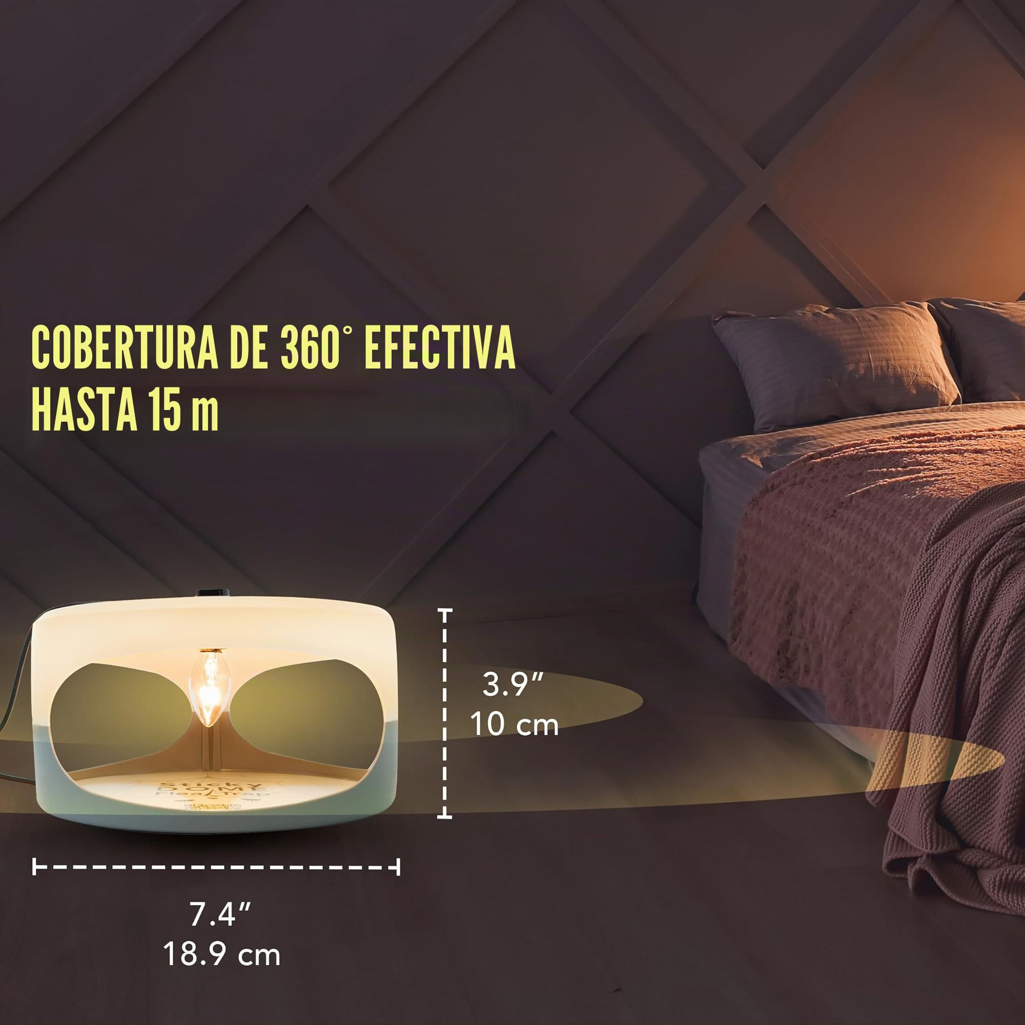 ASPECTEK Trampa para Pulgas, Sticky Dome™ Paquete de 2 Discos Adhesivos Uso en Interiores, Repelente Insectos - Repelente pulgas Humanos, Libre de Químicos, lampara antipulgas