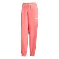 adidas Donna Essentials Linear French Terry Cuffed Pants, Semi Turbo/White