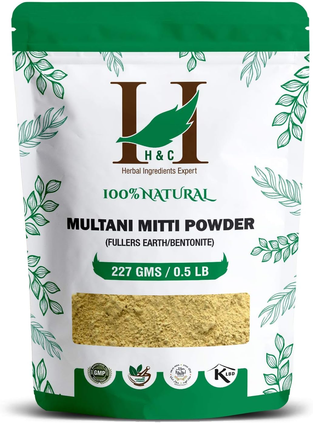 H&C Pure Fuller’S Earth Clay (Multani Mitti) Bentonite Clay 1/2 Lb