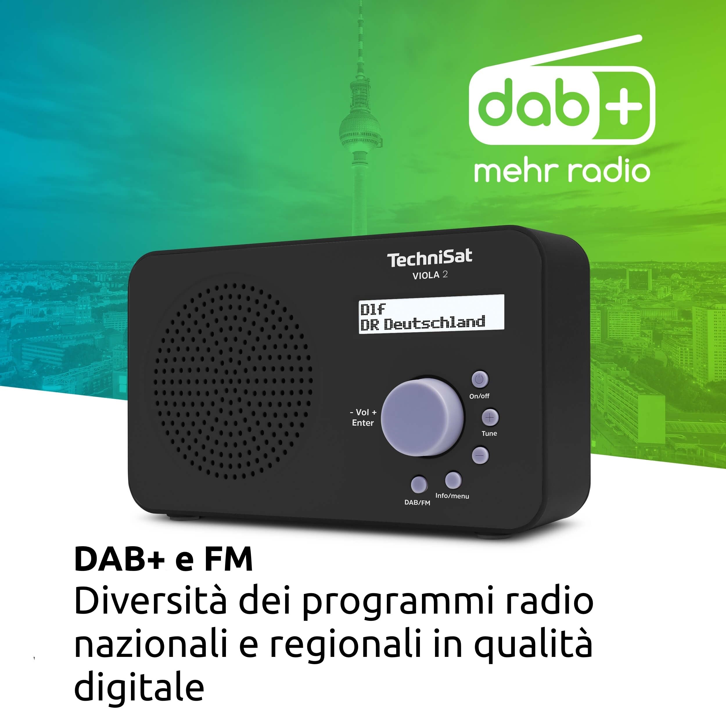 TechniSat VIOLA 2 Radio DAB portatile DAB+ FM 1 Watt RMS