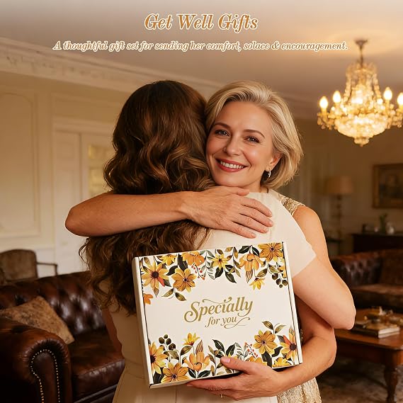 Get Well Gifts Box for Women Self Care Gift - Birthday Gifts for Women Mom Friend, Get Well Soon Gift Baskets for Women Care Package, Thinking of You Thank You Appreciation Gifts for Her Teacher