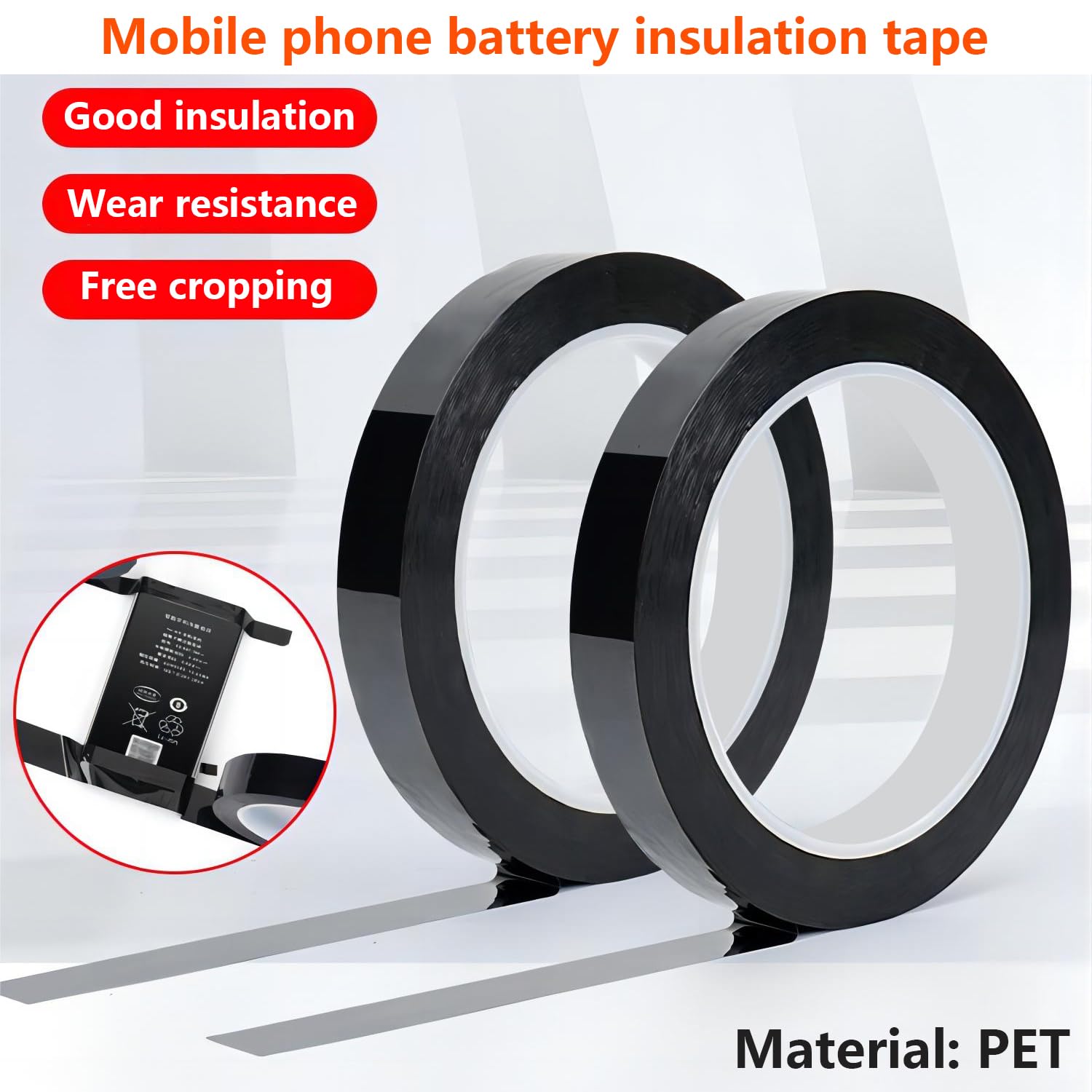 Qrity 2 Rotolo Nastro Elettrico, 10mm x 66m Nastro di Posizionamento, Nastro Isolante per la Legatura e L'isolamento dei Cavi, Nero