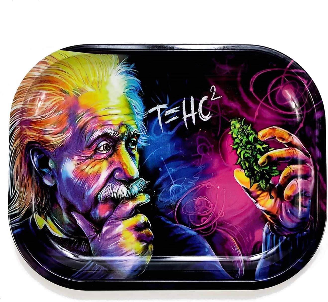 Small Metal Tray with Magnetic Lid, Decorative Tray, Ideal Storage for Home or Travel, 7 x 5.5 Inches (Blue) image 2