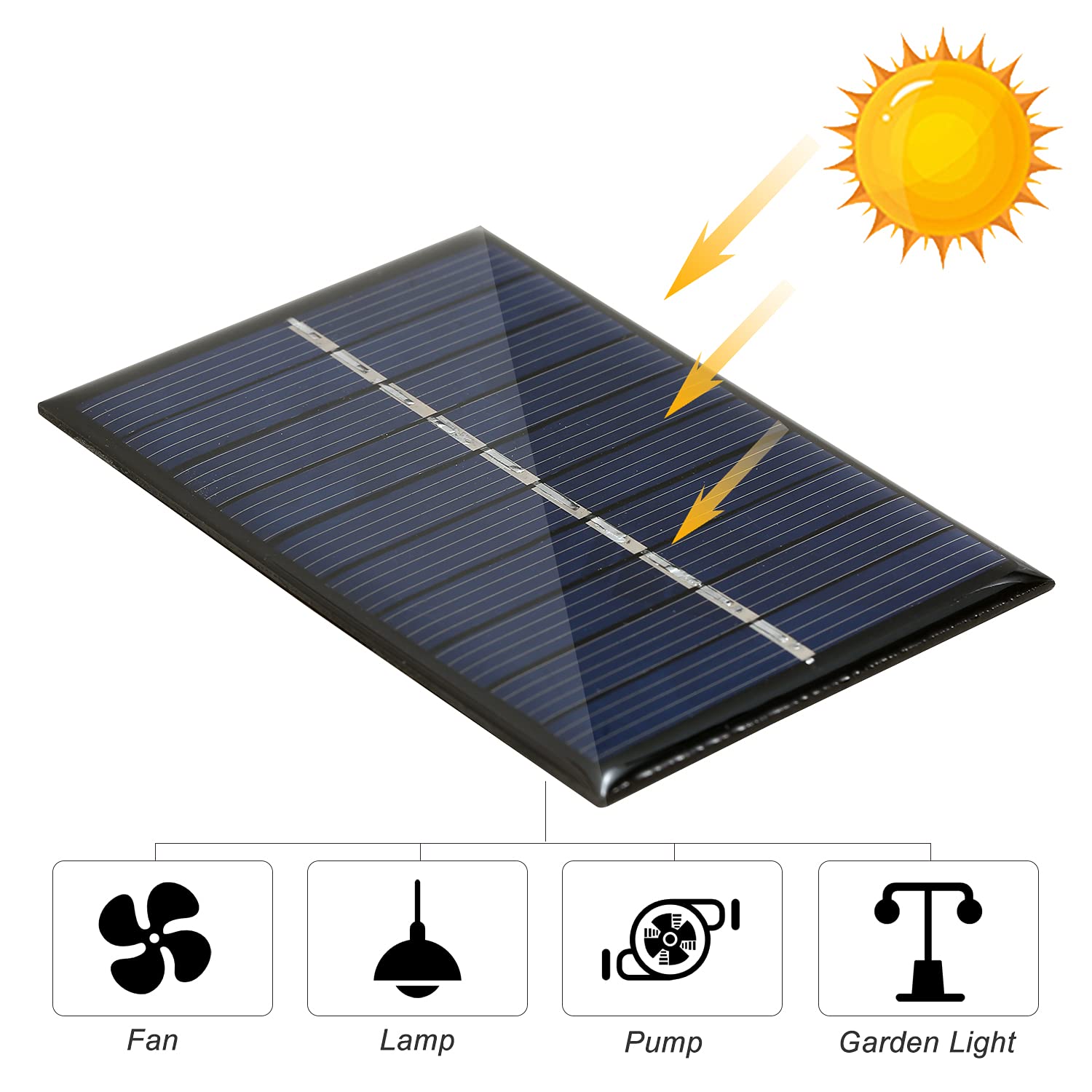 0.5W 5V Mini Pannello Solare Policristallino Silicone Piccola Cella Solare FAI DA TE Impermeabile Campeggio Portatile Potenza Pannello Solare Compatibile per Giocattoli Lampada Luce Ventilatore Pompa