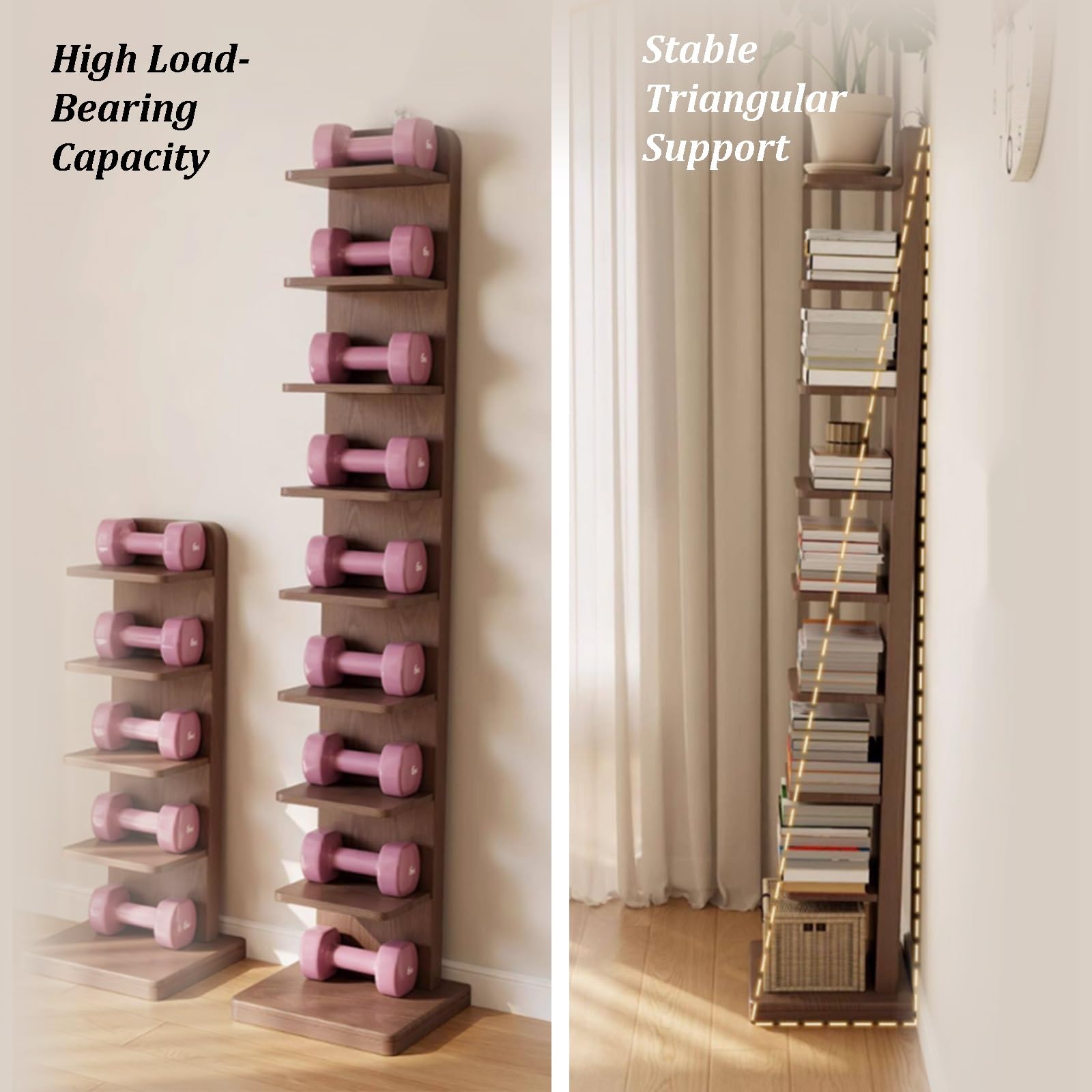 Bücherregal-Säule Aus Holz, Modernes Offenes 5-stöckiges Standregal Mit Kippschutz, Platzsparendes Minimalistisches Design Für Wohnzimmer, Schlafzimmer Oder Büro(A)