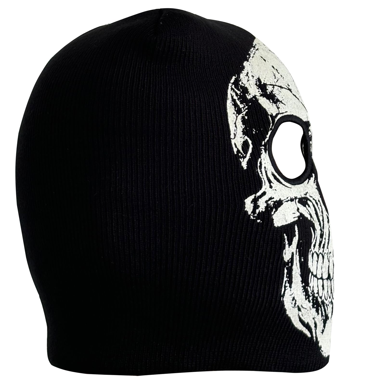 BOMJJOR Skeleton Face Mask Knit Beanie with Eye Holes Halloween