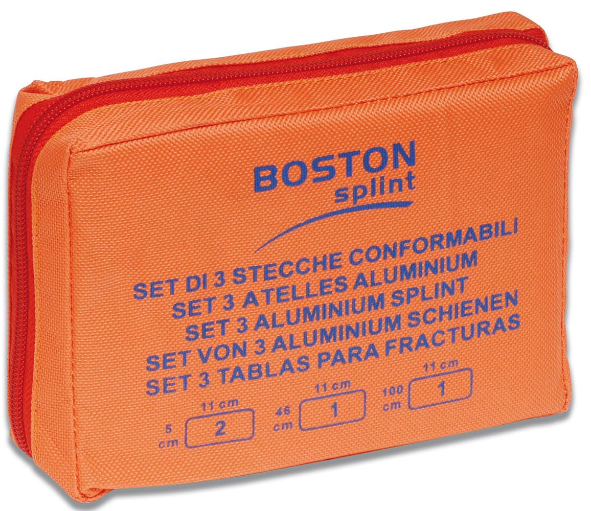 Kit Boston con stecche conformabili per fratture in tre misure set 3 misure in borsetta nylon --