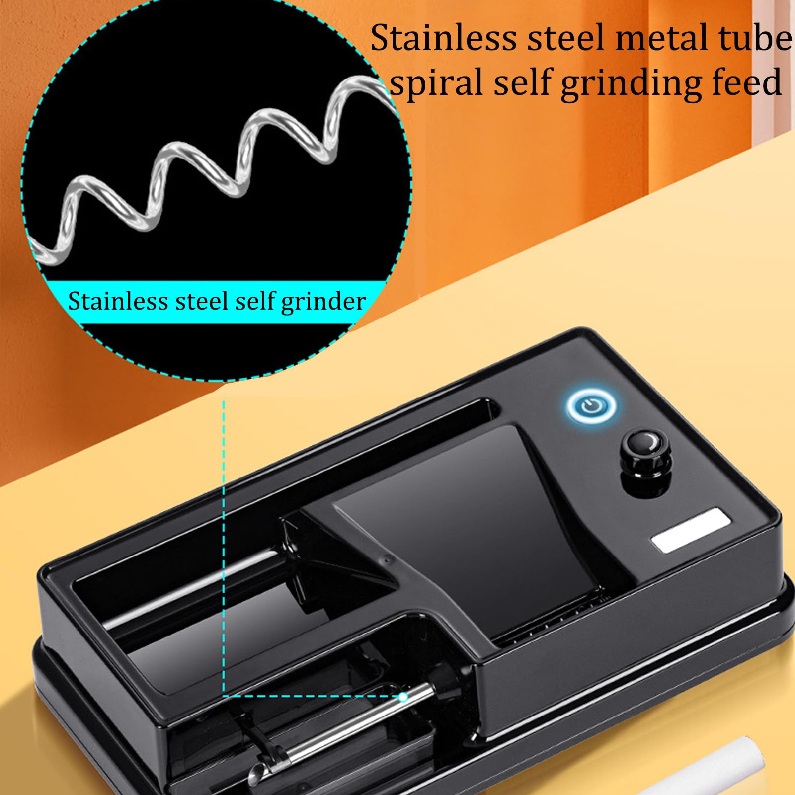 8 mm/6.5 mm Automatico Della Sigaretta Del Rullo Del Tabacco Delle Macchine di Riempimento Della,Macchinetta Elettrica Automatica per Sigarette,Schermo Illuminato a LED, Adatto per Fumat(Color:Bianco)