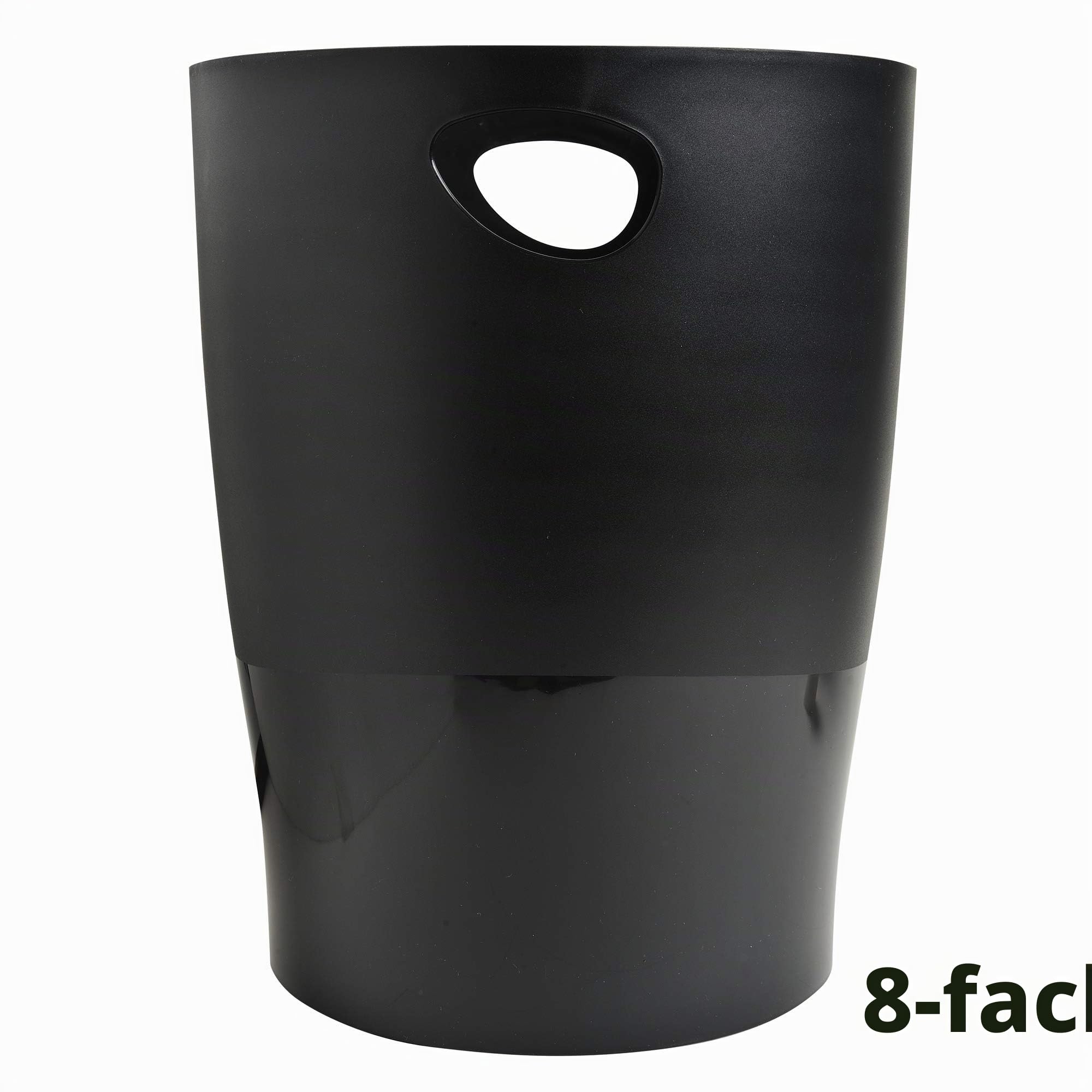 Exacompta 453014D ECOBIN 8er Pack Papierkorb EcoBlackiter mit Griffen. Eleganter und robuster Papierkorb und Mülleimer im modernen Design schwarz Blauer Engel 15 L – Bild 3