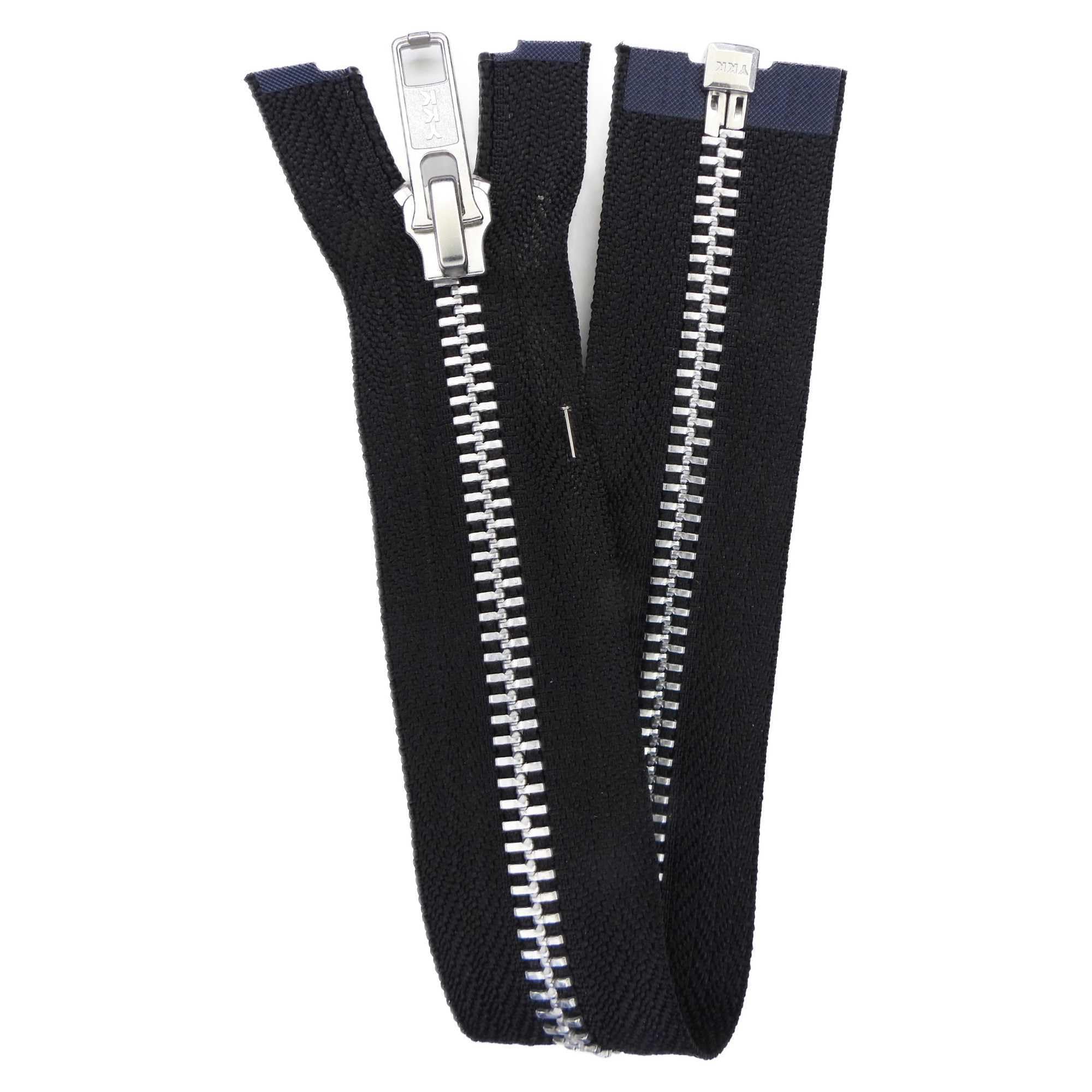 Black Metal Silver Zips 10-30 Inch 25-76cm Open Ended Coat Bag Buy 1 Or 2 813D, 35cm 14 Inch, 1