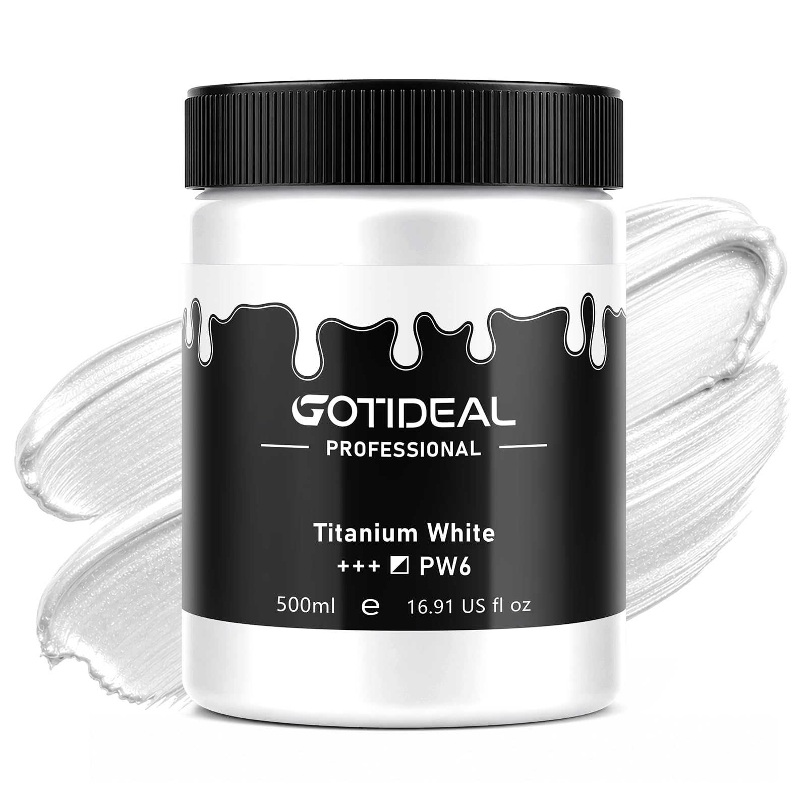 White Acrylic Paint, Titanium White Large Paint (500ml/16.9oz)