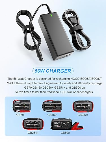 Miniatura 6 de Cargador adaptador de corriente alterna de 56 W para NOCO GB70 GB150 GB250+ GB251+ GB500 UltraSafe Lithium Jump Starter Cable de alimentación