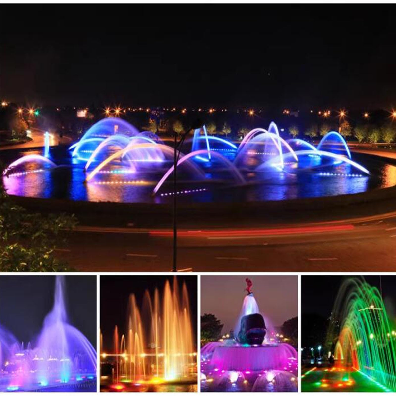 Unterwasser-LED-Strahler - LED Ring Brunnen Licht, IP68 Wasserdichte Pool Led Unterwasserbeleuchtung, 12/24V Park Plaza-Brunnenlichter Aus Edelstahl, Für Aquarium-Wasserfall-Brunnen(Blue,18W(12V))