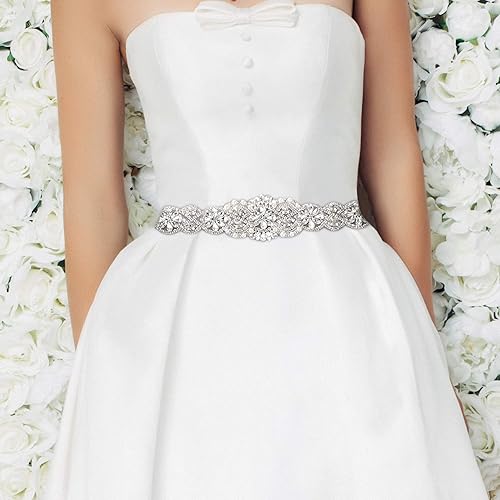 Miniatura 4 de Cinturón de novia para mujer, cinturón de vestido de novia para novia con diamantes de imitación, cinturón de boda