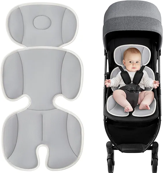 Baby Stroller Cooling Pad Universal Soft Cooler Pad Breathable Adjustable Car Seat Liner Detachable 2-Piece Cooling Cushion Fits Strollers, Car Seat, High Chair, Bassinet, Swing