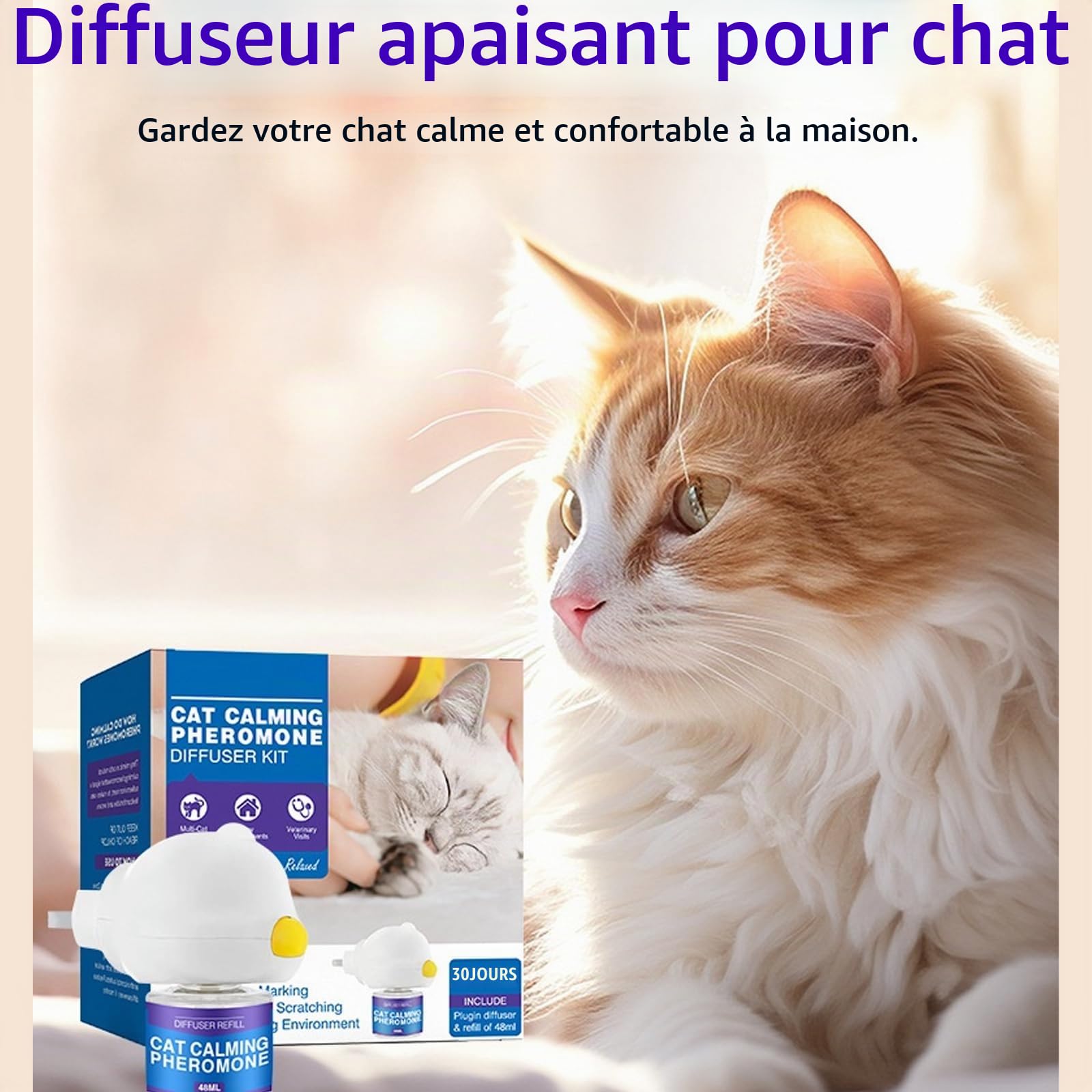 Petwellness Diffuseur Chat, Petwellness Diffuseur Chat Pour Arrêter De Faire Pipi Partout 6 En 1, Pet Wellness Diffuseur Pheromones Chat, Soulage Le Stress Anxieux,Réduit Les Bagarres (6 Bouteilles)