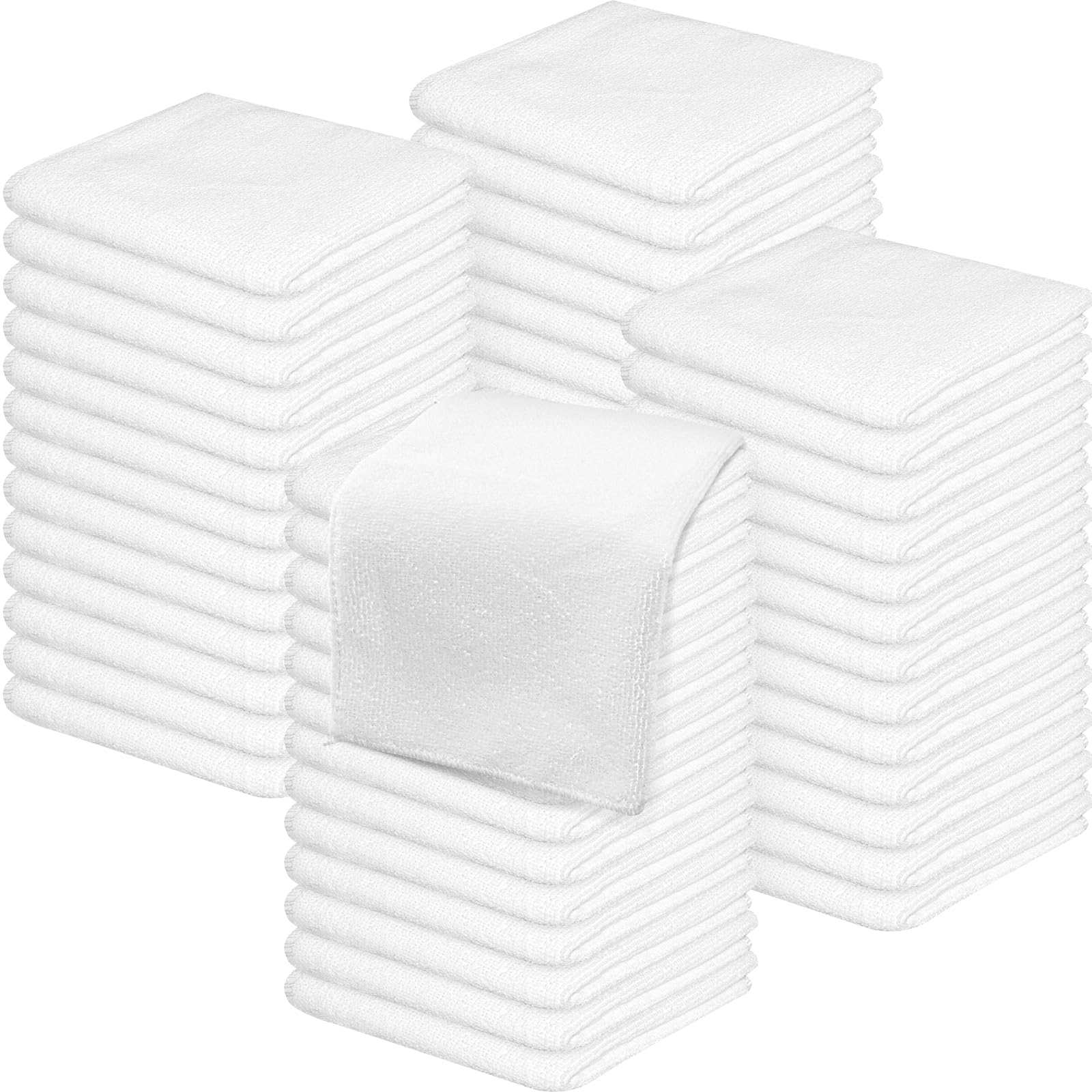 LYCN 100 panni in microfibra bianca, 30 x 30 cm, altamente assorbenti e morbidi, multiuso ad asciugatura rapida, per bagno, palestra, spa, hotel, salone, lavabili in lavatrice