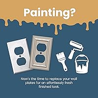 Vista 4 de Franklin Brass Classic Architecture (1-Pack) Outlet Covers Brushed Nickel 1-Gang Wall Plate Single Duplex Switch Plates Electrical Guard W35218-SN-C