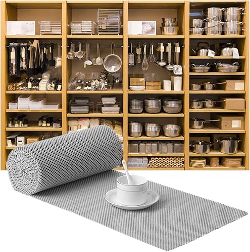 Miniatura 7 de Forro para cajones de estantes, antideslizante, duradero, fuerte, largo, 12 pulgadas x 20 pies, para cajones, estantes, armarios, almacenamiento,