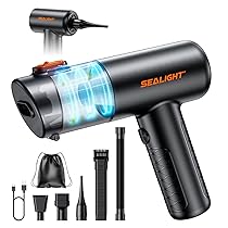 SEALIGHT Aspirabriciole Senza Fili Potente, 25000Pa Aspirapolvere Auto Portatile con Motore Brushless Mini Aspirapolvere Potente per Auto Casa Ufficio Peli di Domestici