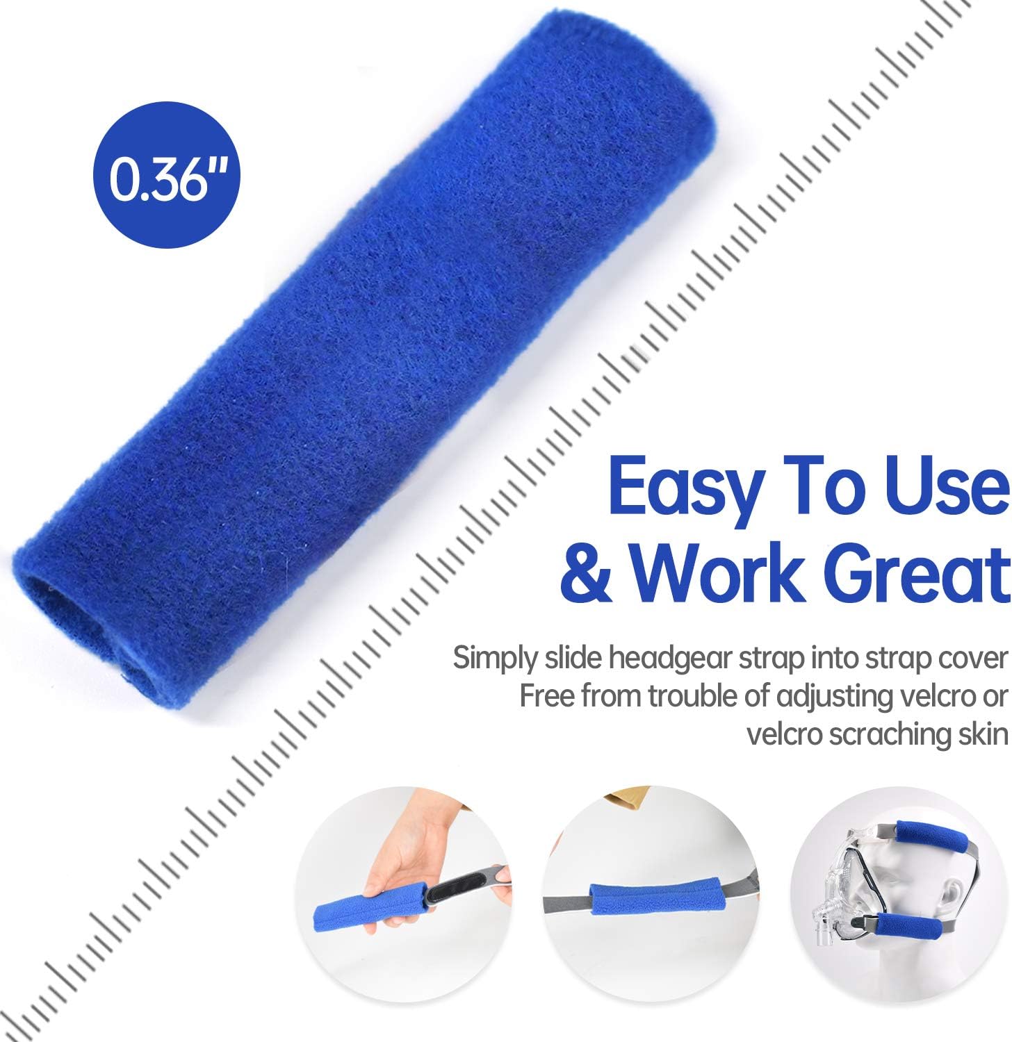 8 Pack CPAP Headgear Strap Covers, Universal and Reusable CPAP Strap Covers, Soft-Fleece Strap Pads, Reduce Red Marks & Skin irri-tation, Great Value Kit Supplies by Medihealer : Everything Else