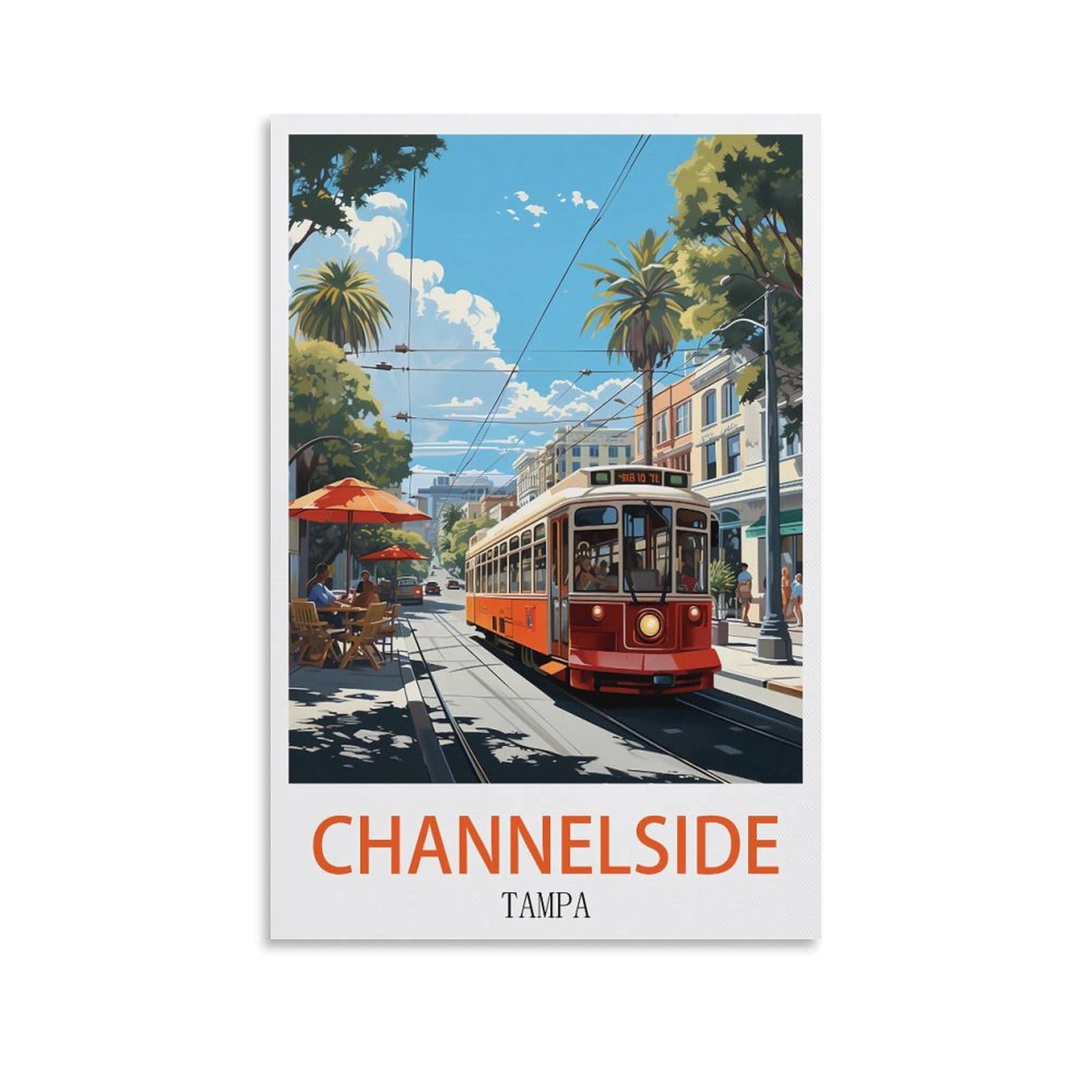 EZMLFA DIY 5D Diamond Art Painting Kits,Channelside Tampa Colourful Rhinestone Diamond Arts Kits for Beginners, Perfect Home Wall Decor Gifts 40x50cm