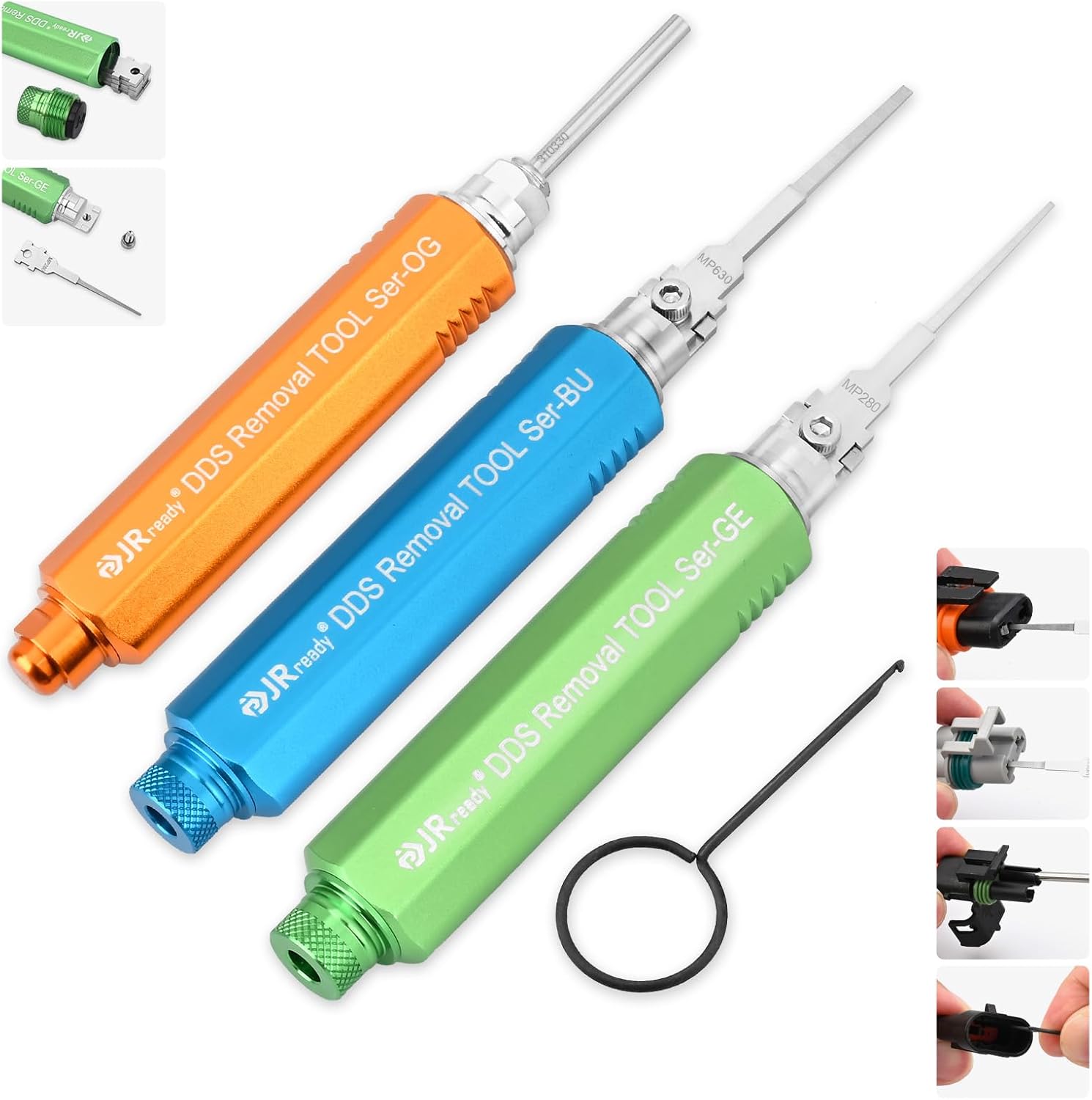 JRready DDS Metal Storage Handle Pin Removal Tool Kit for Weather Pack Metri-Pack Connectors Automotive Depinning Tool with DRK-785084 AMP 1.5mm Superseal Removal Tool ACTCRH7A08