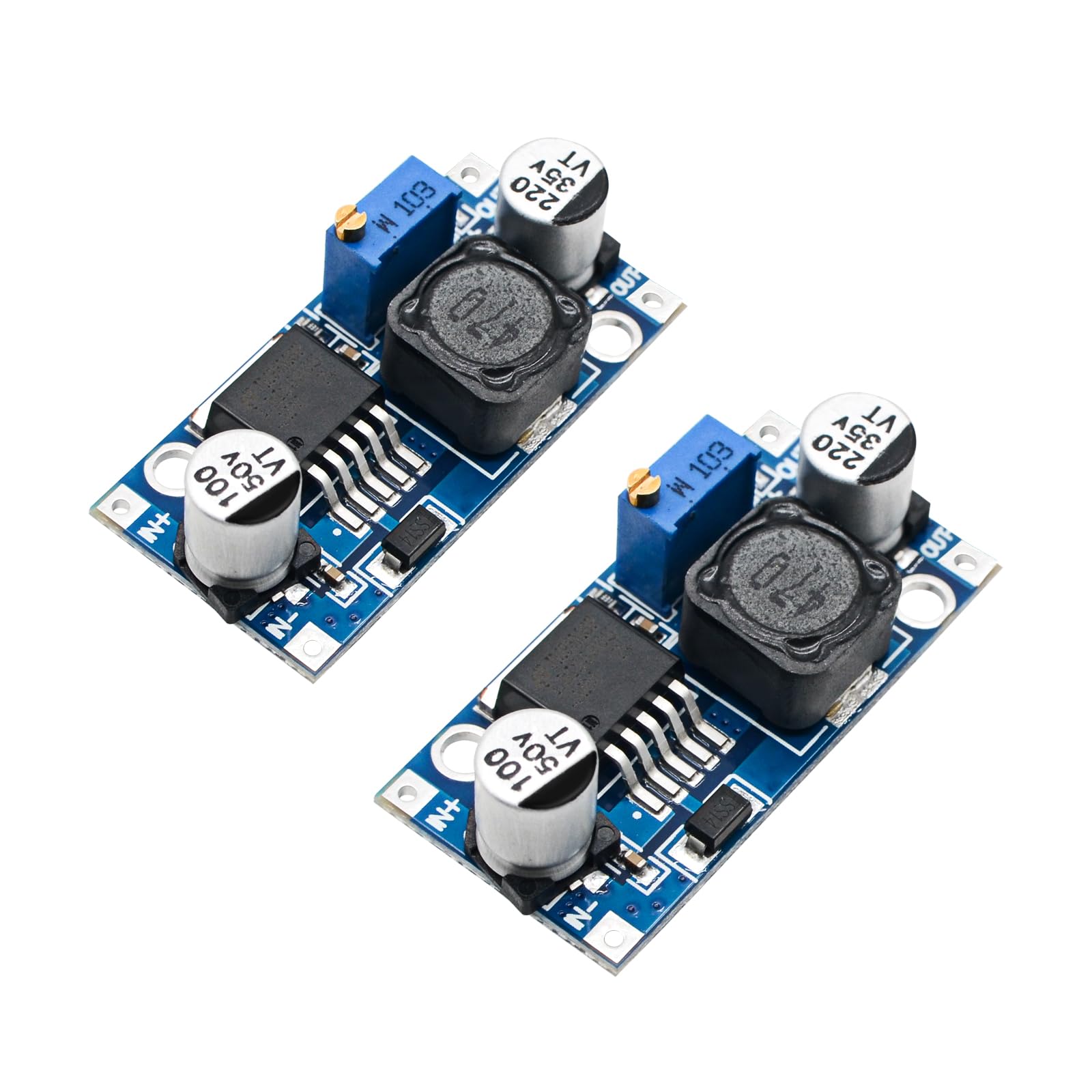 2Pack LM2596S Step Down Adjustable Module LM2596 DC-DC Buck Converter 3A Voltage Regulator 3.2-40V to 1.25-35V
