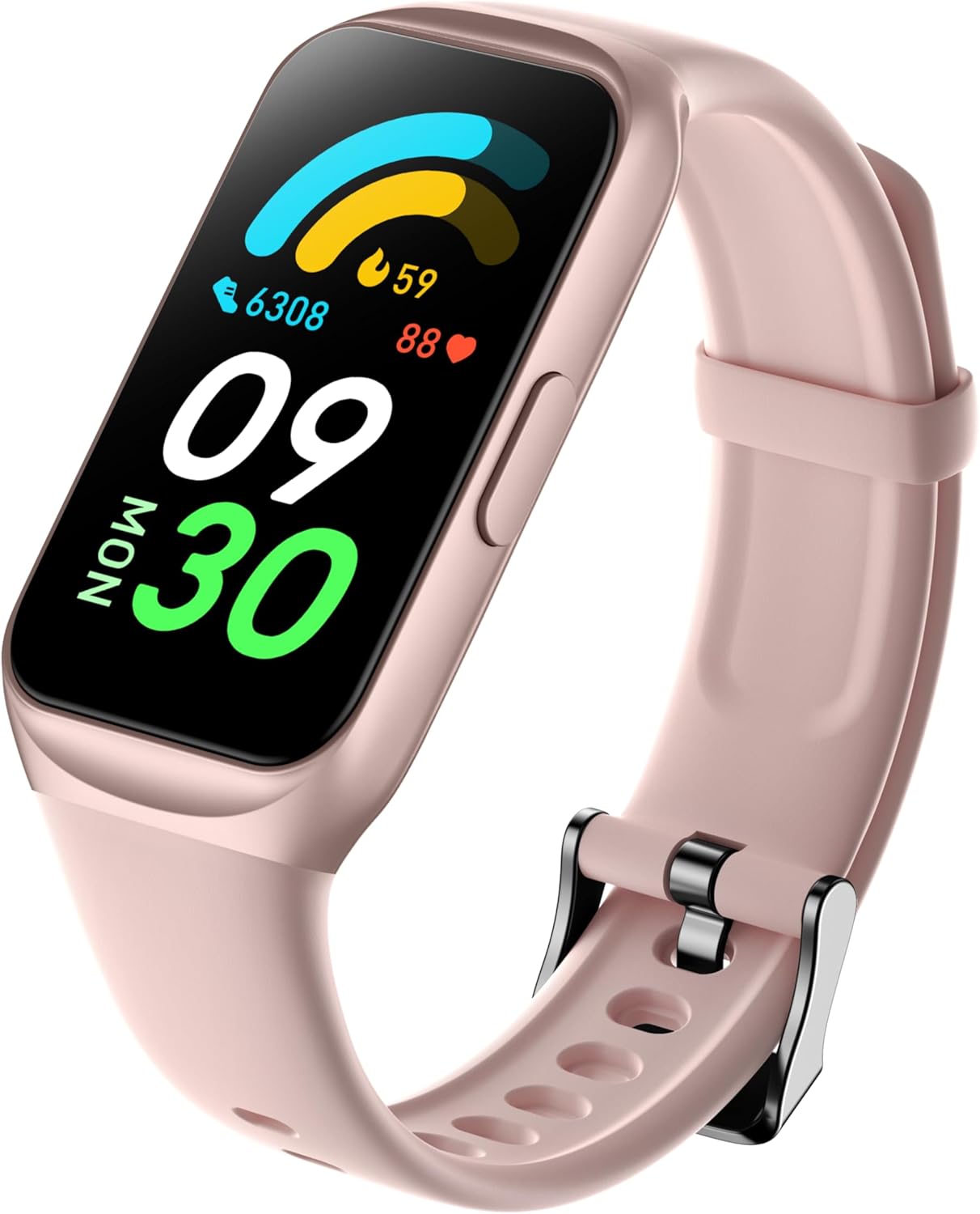 MEHRI Fitness Tracker - Smart Watch with 24/7 Heart Rate, Blood Pressure & Oxygen, Sleep & Stress Monitoring, IP68 Waterproof, Activity Tracker, Step Count, Calories, Distance & More (Pink)