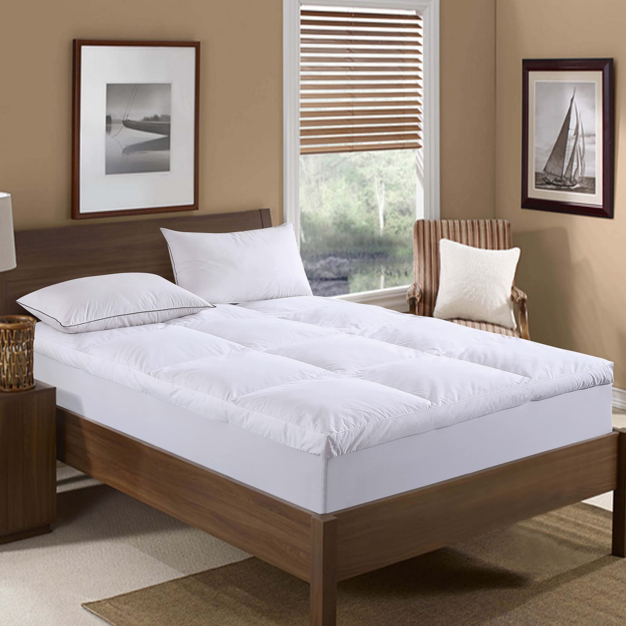 Nano Feather Filled Feather Bed with Cotton Cover (King)