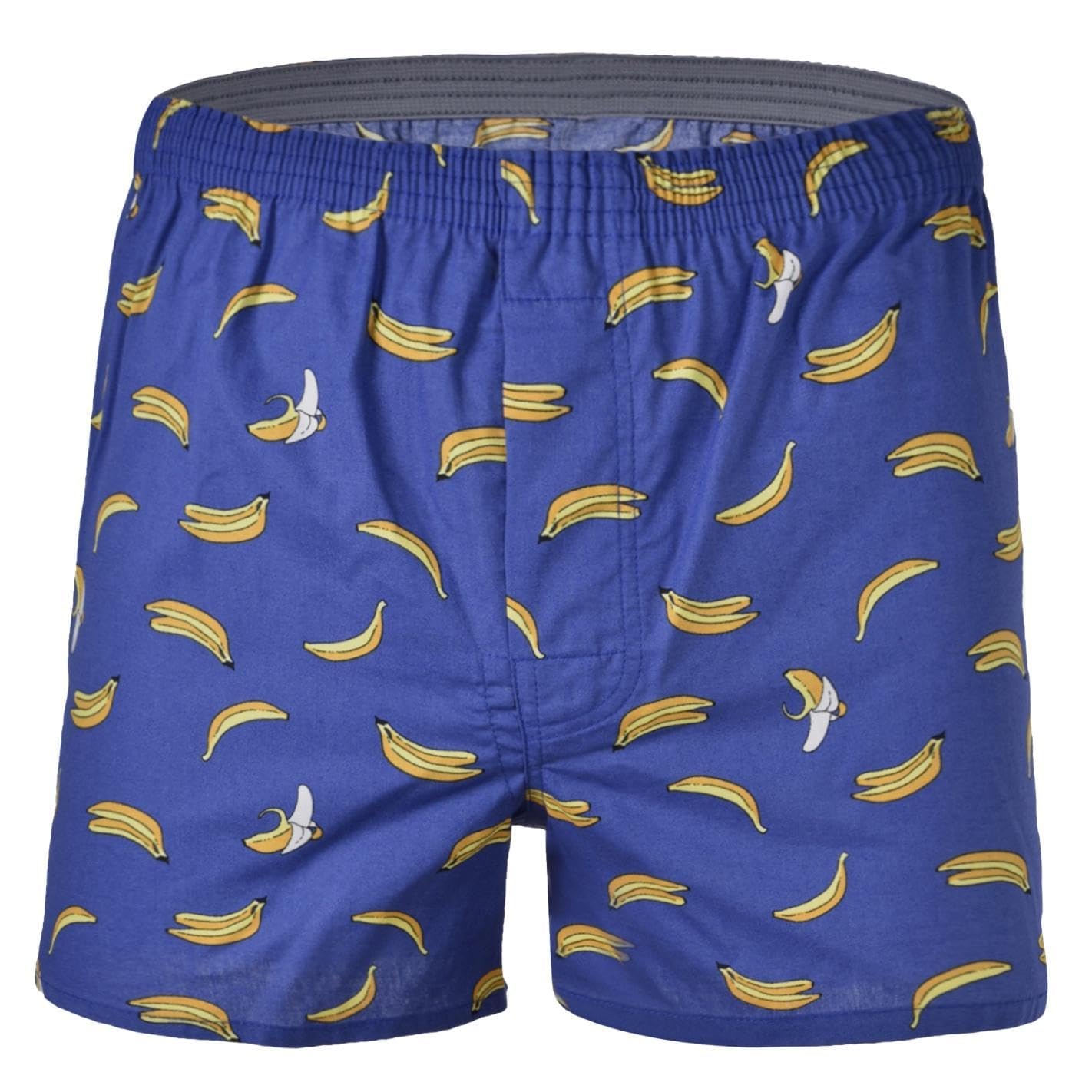 Mens Cotton Boxers Funny Woven Pattern Plaid Boxer Shorts Inseam Pajamas Single Pack