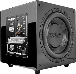 Earthquake Sound MiniMe DSP P-12 12-inch Powered Subwoofer with DSP Control and SLAPS Passive Radiator Technology, Black