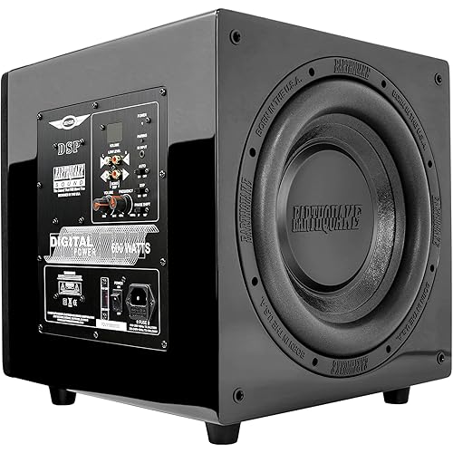 Earthquake Sound MiniMe DSP P-12 12-inch Powered Subwoofer with DSP Control and SLAPS Passive Radiator Technology, Black