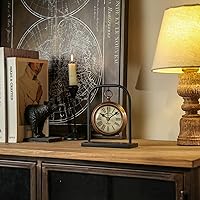 Vista 3 de NIKKY HOME Small Retro Desk Clock, Silent Non-Ticking Classic Battery Operated Decorative Table Mantel Shelf Clock for Living Room