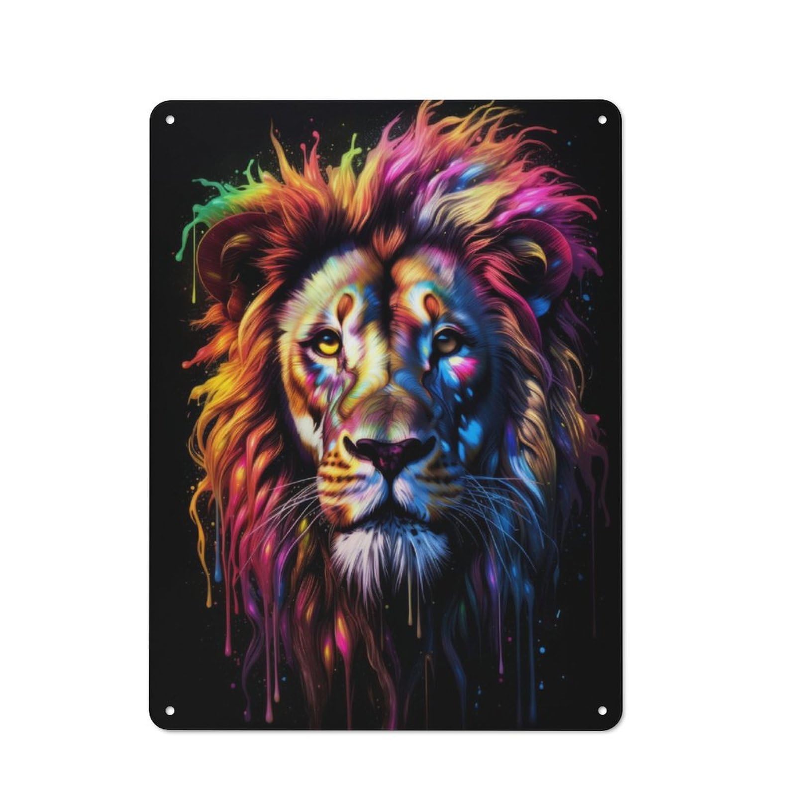 Junmoney Rainbow Lion Metal Sign 40X30cm With For Home Bar Wall, Rustic Decor, For Collectors Decorating Home Bars And Entertaining Spaces