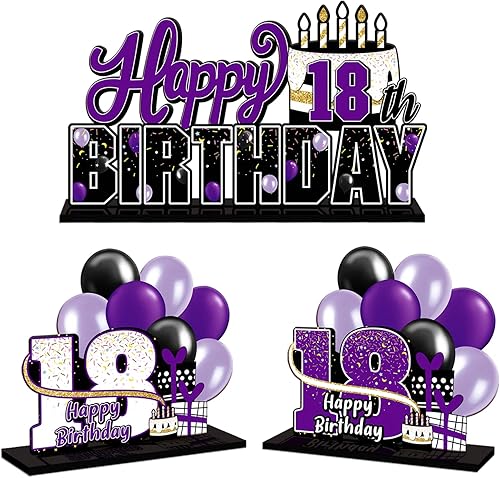 Miniatura 122 de LINGTEER Juego de centros de mesa de acrílico azul con texto en inglés «Happy 100th Birthday» – Decoración de regalo de fiesta de cumpleaños número