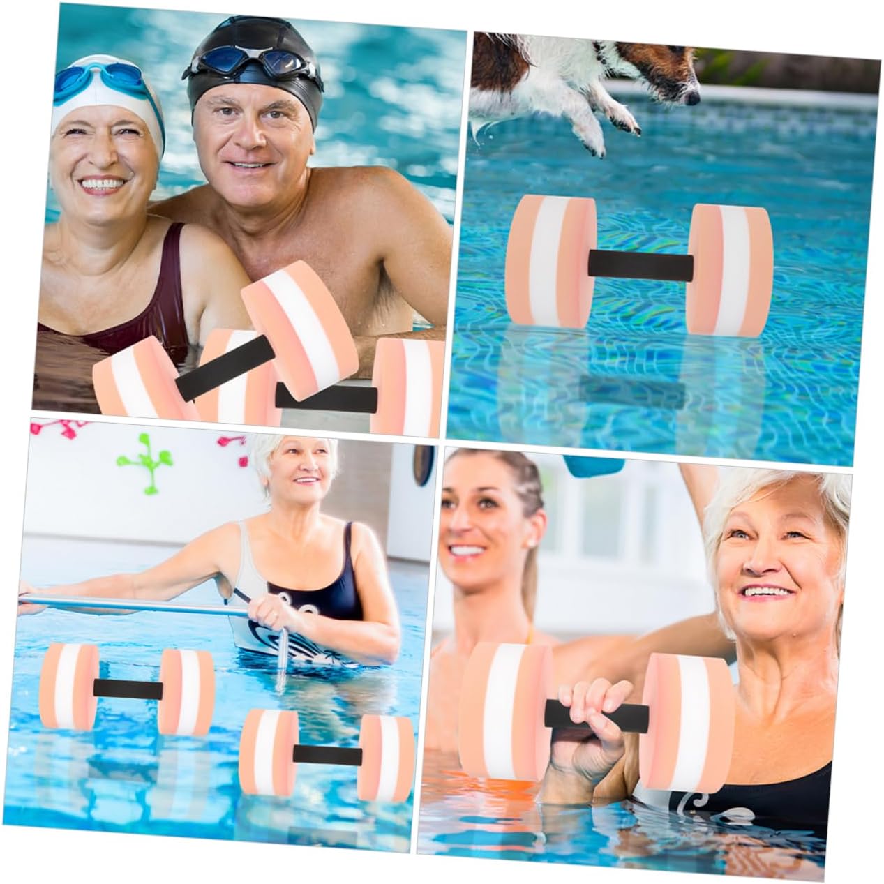 4pcs EVA Floating Dumbbells for Water Exercise Pool Weights for Adults Lightweight Water Dumbbells Set for Aerobics and Fitness Training