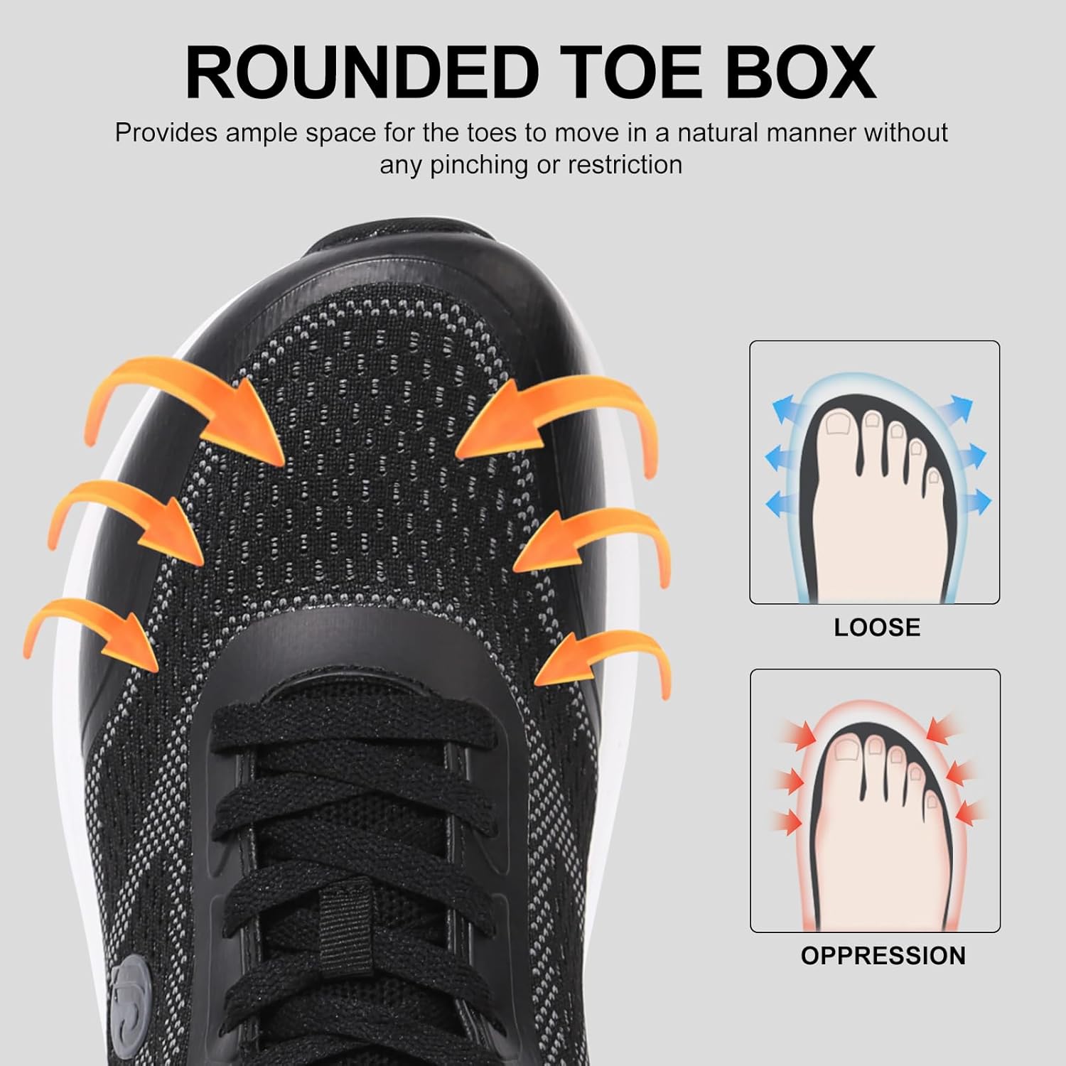 Men's Wide Toe Box Barefoot Running Shoes Walking Tennis Shoe Fashion Sneakers