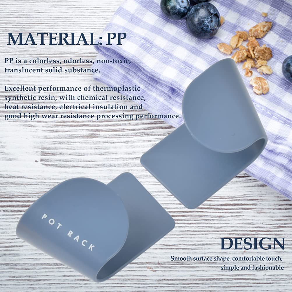 Paquet de 8 Supports Adhésifs Porte Couvercle Mural pour Casseroles et Pots - Autocollant Accroche (Bleu)