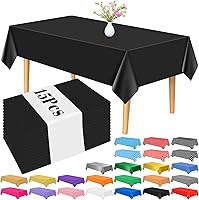 Vista 23 de PLULON 6 Pzas Manteles de Colores Arcoíris de Plástico Desechables Cubierta de Mesa para Mesas Rectangulares 54 x 108 Pulgadas Mantel Impermeable 6