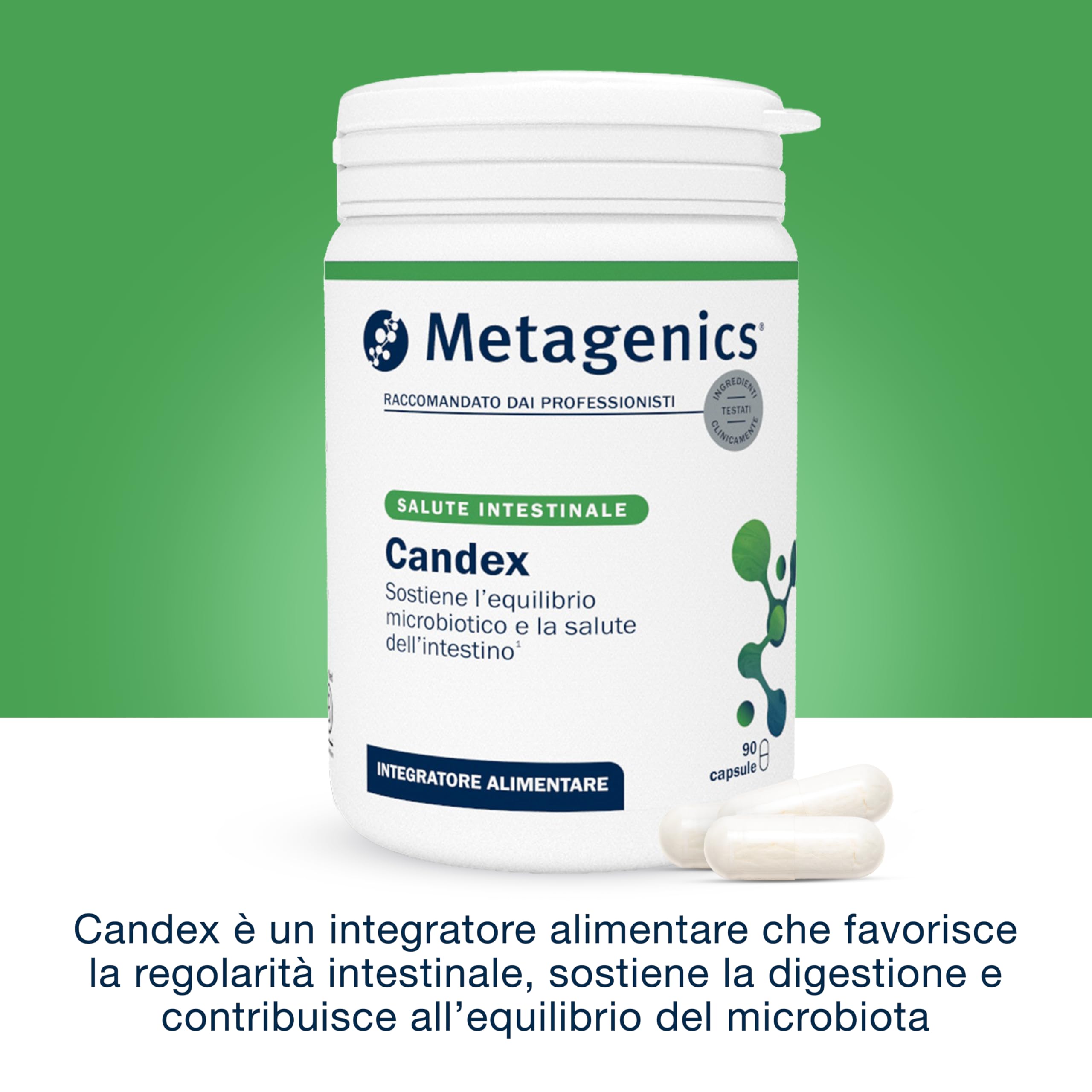 Metagenics Candex NFI - Estratti Vegetali per il Benessere della Flora Intestinale e l’Equilibrio Microbiotico - 90 Capsule