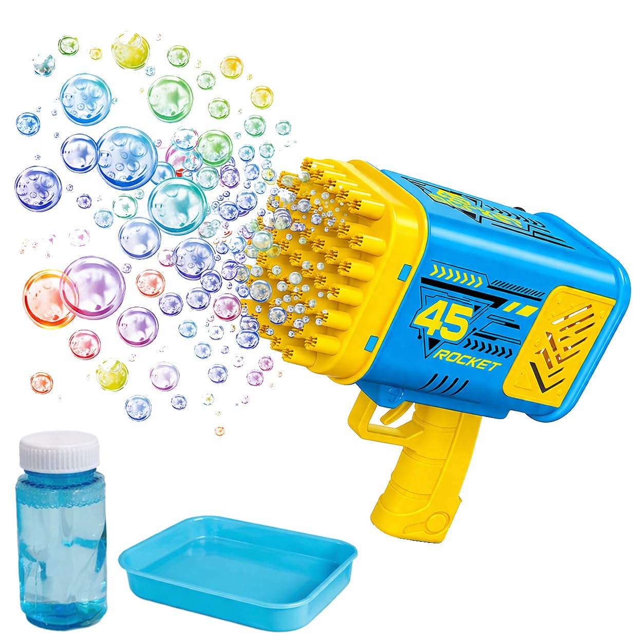 FunBlast Bubble Gun Machine – Electric 45 Holes Big Powerful Machine Bubble Maker Gun Toy for Kids, Bubble Blaster Gun with Solution (Battery Not Included) (Blue)-image-16